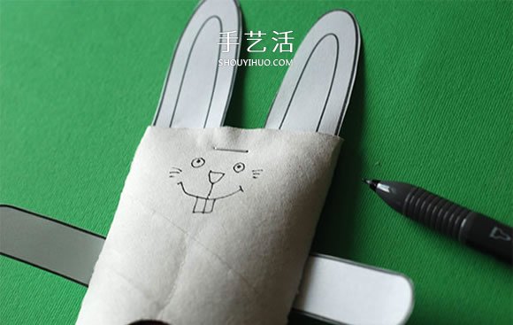 幼兒園廢物利用做小白兔 卷紙筒制作兔子圖解 -  itrip.net.cn