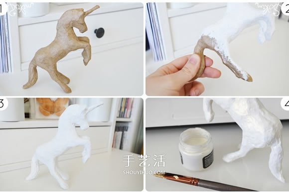 精美獨角獸裝飾品DIY 粘土雕塑改造做擺件 -  itrip.net.cn