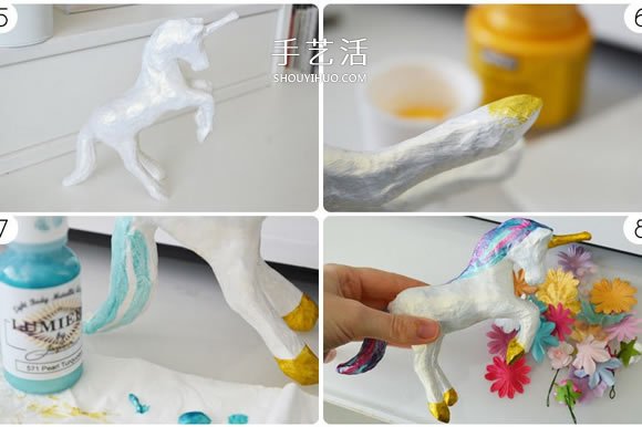 精美獨角獸裝飾品DIY 粘土雕塑改造做擺件 -  itrip.net.cn