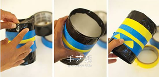 自制玩具鼓的方法圖解 鐵罐廢物利用做鼓教程 -  itrip.net.cn