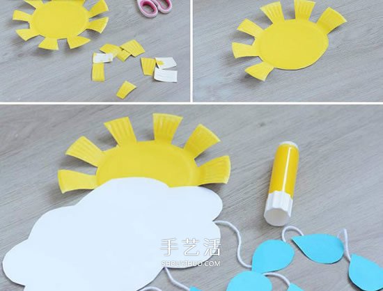 簡單太陽雨掛飾的做法 幼兒紙盤制作太陽雨 -  itrip.net.cn