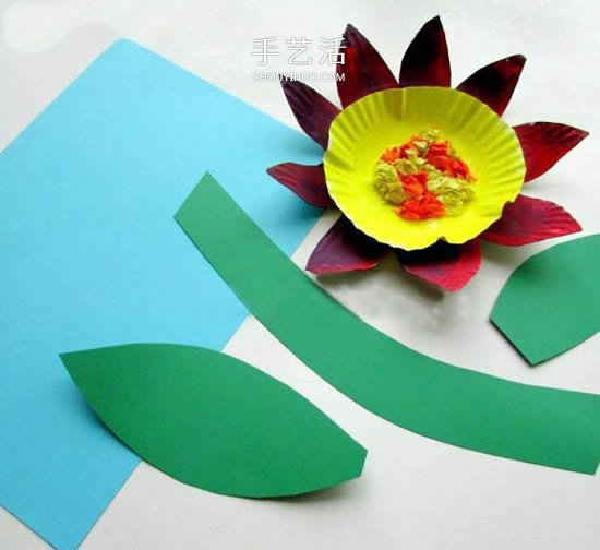 用紙盤制作向日葵的方法 簡(jiǎn)易紙盤向日葵DIY -  itrip.net.cn