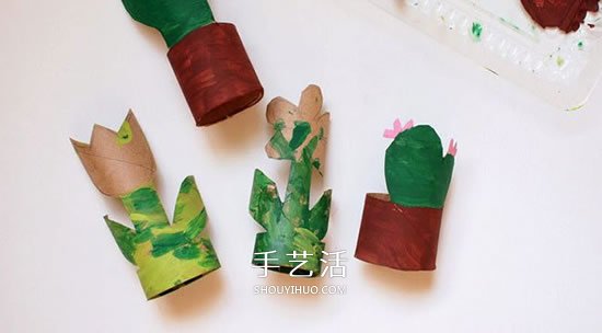 衛(wèi)生紙筒手工制作植物 簡單花朵、多肉的做法 -  itrip.net.cn