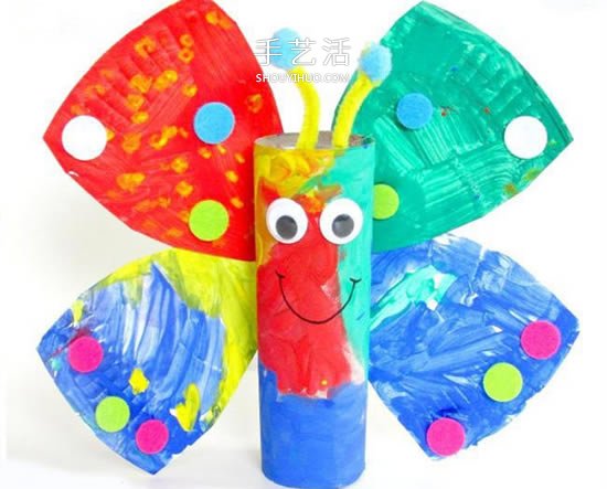 幼兒園紙盤蝴蝶的做法 卷紙筒手工制作蝴蝶 -  itrip.net.cn