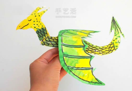 幼兒廢物利用做紙盤火龍 簡單手工西方龍的做法 -  itrip.net.cn