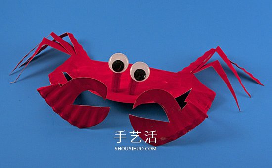 紙盤手工制作可愛小螃蟹 屬于夏天的快樂手工！ -  itrip.net.cn