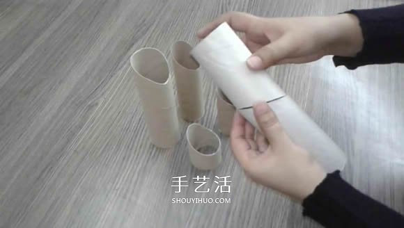 卷紙筒保鮮膜筒廢物利用 手工制作多孔筆筒 -  itrip.net.cn