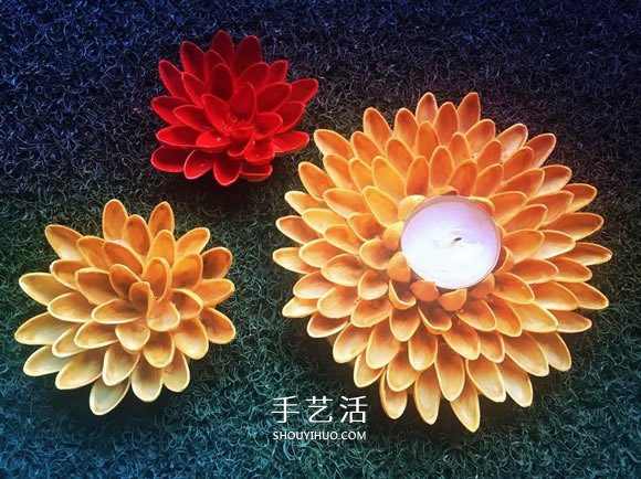 用開心果殼手工制作花朵和蓮花燭臺的方法 -  itrip.net.cn