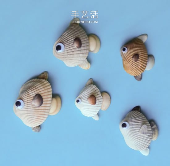 海邊撿回的貝殼 手工拼貼可愛小魚的圖解教程 -  itrip.net.cn