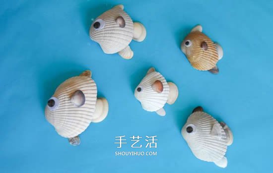 海邊撿回的貝殼 手工拼貼可愛小魚的圖解教程 -  itrip.net.cn