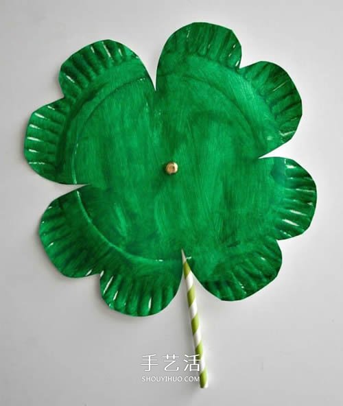 幼兒手工制作紙盤(pán)四葉草的圖解教程 -  itrip.net.cn