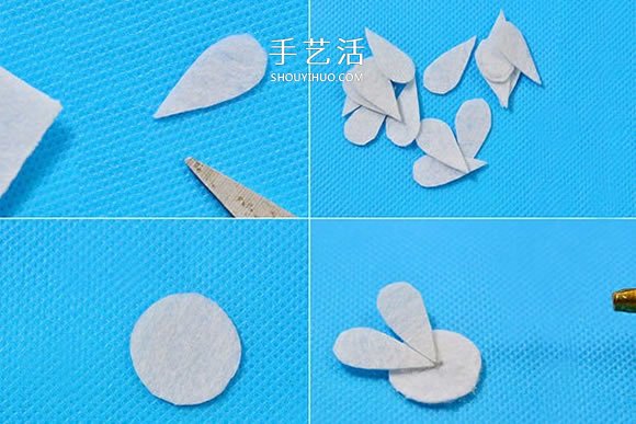 自制簡(jiǎn)單又可愛的毛氈布花發(fā)夾的方法教程 -  itrip.net.cn