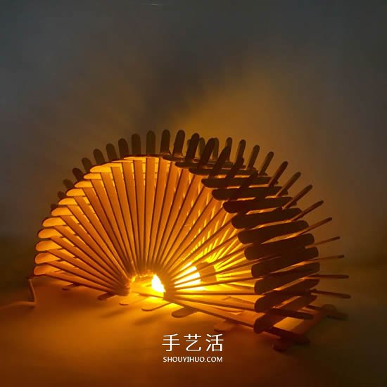 200根雪糕棍手工制作漂亮拱橋燈罩的方法教程 -  itrip.net.cn