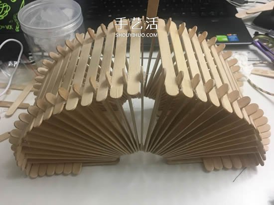 200根雪糕棍手工制作漂亮拱橋燈罩的方法教程 -  itrip.net.cn