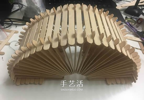 200根雪糕棍手工制作漂亮拱橋燈罩的方法教程 -  itrip.net.cn