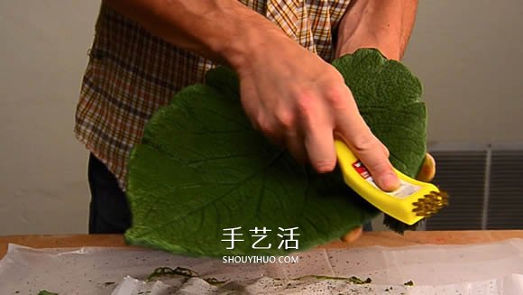 水泥混凝土葉子裝飾盤制作 也可以當(dāng)水果盤用！ -  itrip.net.cn