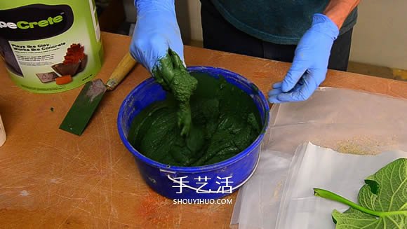 水泥混凝土葉子裝飾盤制作 也可以當(dāng)水果盤用！ -  itrip.net.cn