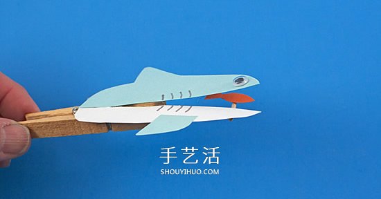 木夾子手工制作鯊魚玩具 嘴巴開(kāi)閉吞吃小魚 -  itrip.net.cn