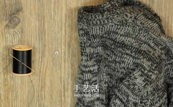 普通開衫毛衣改造 DIY露肩皺褶上衣的方法 -  itrip.net.cn