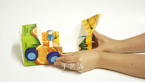 果汁盒手工制作氣球海盜船圖解 -  itrip.net.cn