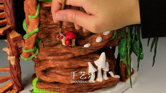 利用廢棄回收材料DIY童話樹屋燈的教程 -  itrip.net.cn