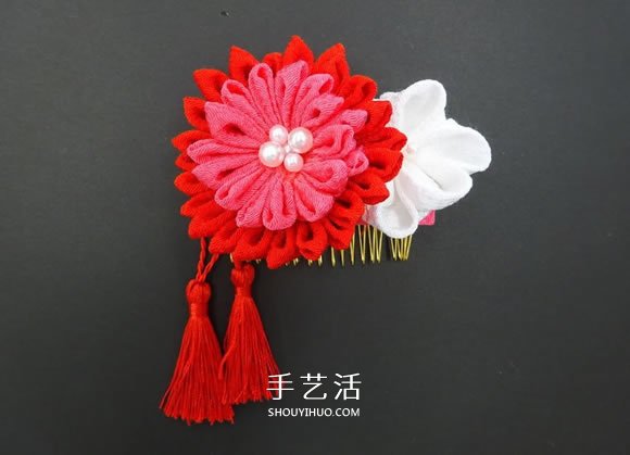 和風(fēng)花朵發(fā)梳的制作教程圖解 -  itrip.net.cn