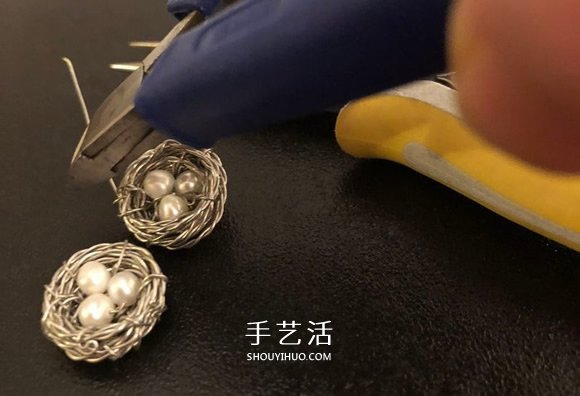 金屬絲手工制作創(chuàng)意鳥巢耳環(huán)圖解教程 -  itrip.net.cn