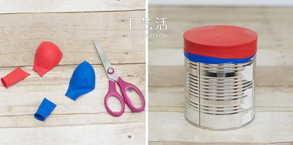 奶粉罐手工制作玩具鼓的方法教程 -  itrip.net.cn