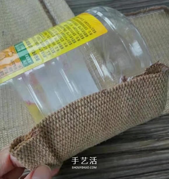 油瓶手工制作田園風(fēng)花盆套的做法教程 -  itrip.net.cn