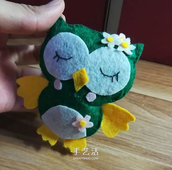 不織布手工制作貓頭鷹布偶的做法 -  itrip.net.cn