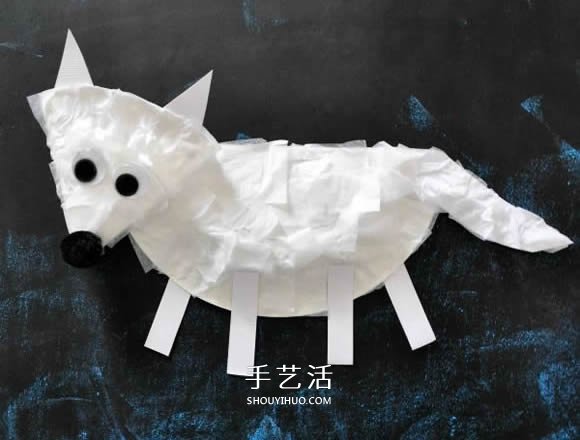 簡(jiǎn)單紙盤手工制作北極狐的做法圖解 -  itrip.net.cn