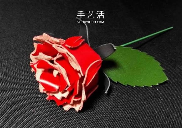 皮革手工制作紅色玫瑰花的做法 -  itrip.net.cn
