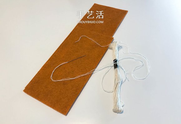 剪兩塊氈布縫一下 自制飾花筆袋的教程 -  itrip.net.cn