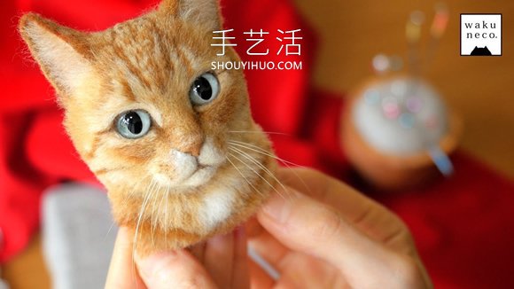 用玻璃眼睛和羊毛制作的神奇羊毛氈貓頭肖像 -  itrip.net.cn