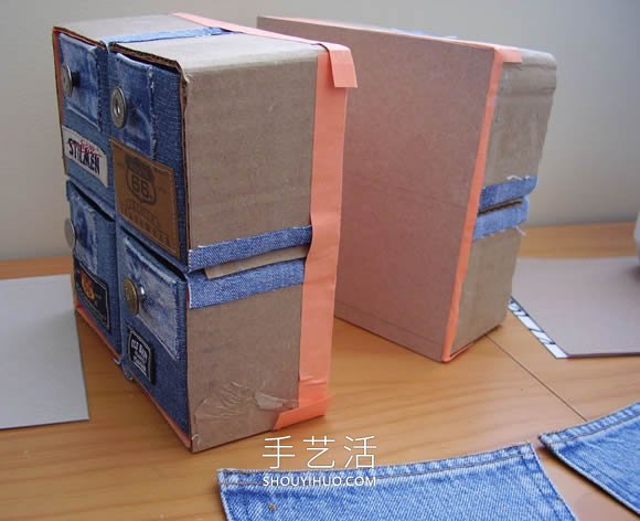 舊牛仔褲改造多功能收納柜 帶抽屜和側(cè)邊袋！ -  itrip.net.cn