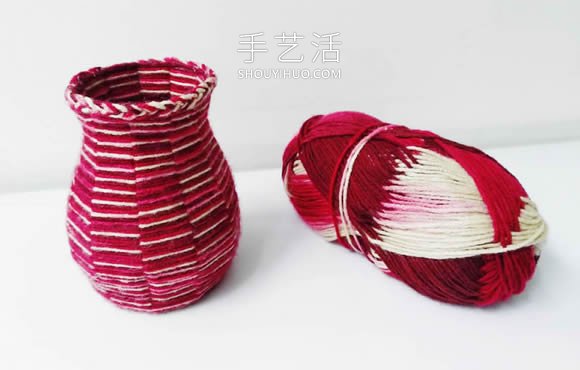 僅用卡紙和毛線！手工花瓶/筆筒的編法教程 -  itrip.net.cn