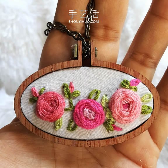 迷你玫瑰花刺繡視頻 制作超美的項(xiàng)鏈吊墜！ -  itrip.net.cn