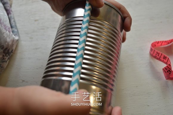 紙吸管和鐵罐廢物利用 手工制作治愈系花瓶 -  itrip.net.cn