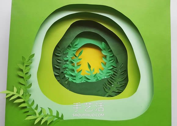 超詳細3D立體紙雕教程圖解：叢林里的無臉人 -  itrip.net.cn
