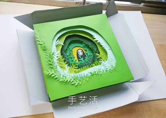 超詳細3D立體紙雕教程圖解：叢林里的無臉人 -  itrip.net.cn