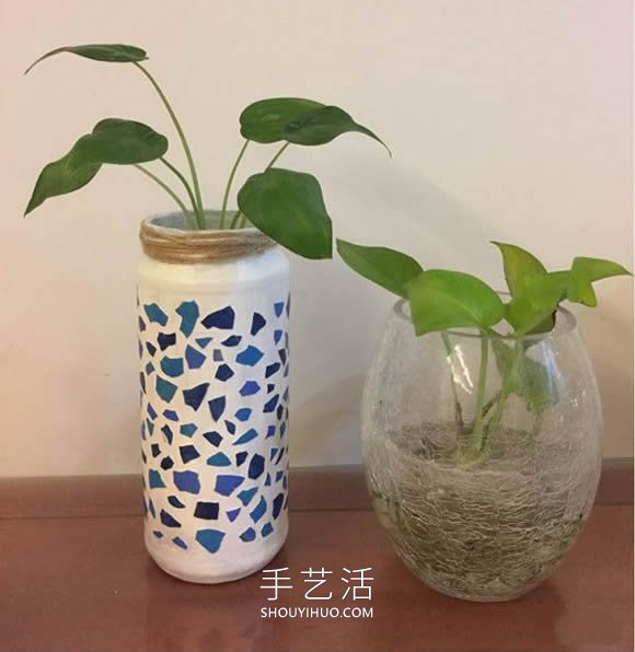 把蛋殼貼到玻璃瓶上 自制漂亮花瓶的方法！ -  itrip.net.cn
