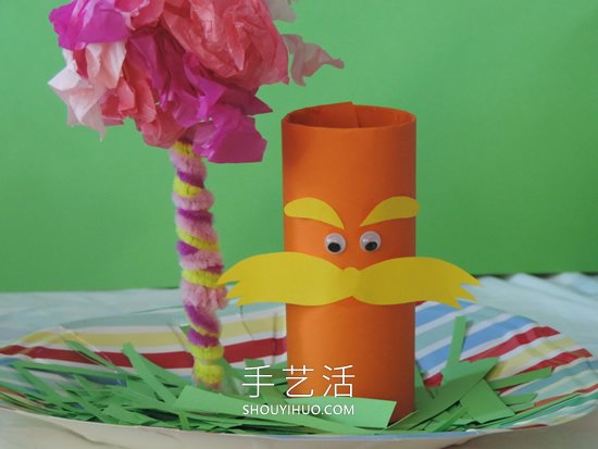 卷紙筒手工制作大胡子老爺爺?shù)淖龇▓D解 -  itrip.net.cn