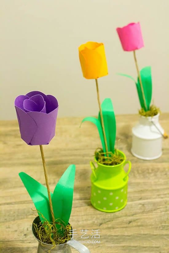 幼兒園教師節(jié)禮物！卡紙手工制作郁金香花 -  itrip.net.cn