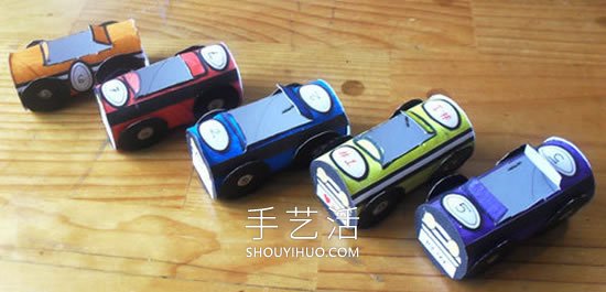 幼兒園卷紙筒小手工 制作可愛的小汽車玩具 -  itrip.net.cn