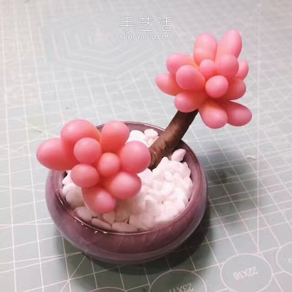 漂亮逼真的桃之卵！超輕粘土DIY多肉植物教程 -  itrip.net.cn