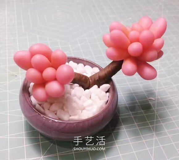 漂亮逼真的桃之卵！超輕粘土DIY多肉植物教程 -  itrip.net.cn