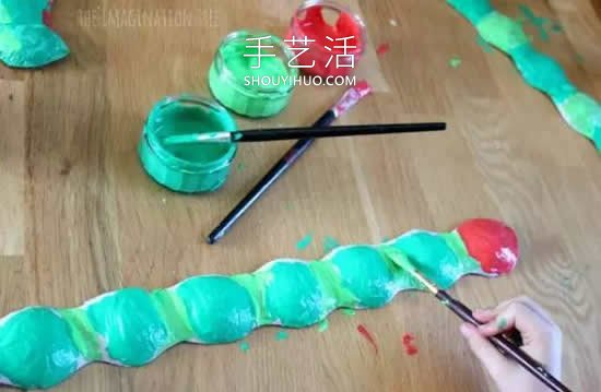 幼兒園雞蛋托手工制作毛毛蟲的做法教程 -  itrip.net.cn