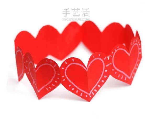 幼兒園用卡紙手工制作愛心頭飾的做法教程 -  itrip.net.cn