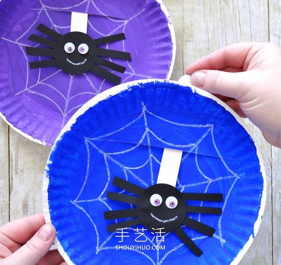 幼兒用紙盤手工制作蜘蛛和蜘蛛網(wǎng)玩具的教程 -  itrip.net.cn