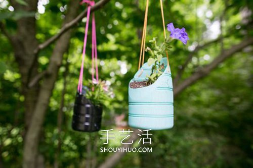 自制懸掛式塑料瓶花盆的方法圖解教程 -  itrip.net.cn